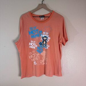Bobby Jack Orange T-Shirt with Graphic Design 2X y2K